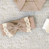 هدبند نوزادی دخترانه پاپیونی کبریتی طرح دار مناسب تا 3 سال