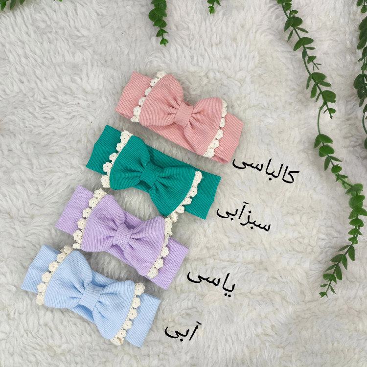 هدبند نوزادی دخترانه پاپیونی کبریتی طرح دار مناسب تا 3 سال