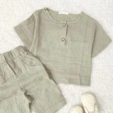 ست تیشرت شورت نوزادی پسرانه دخترانه موسلین