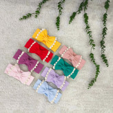 هدبند نوزادی دخترانه پاپیونی کبریتی طرح دار مناسب تا 3 سال