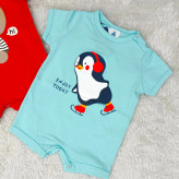 رامپر آستین کوتاه نوزادی سرهمی دخترانه رامپر پسرانه