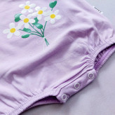 رامپر نوزادی دخترانه طرح گل با هدبند، لباس بهاره پنبه ای سایز 0 تا 8 ماه