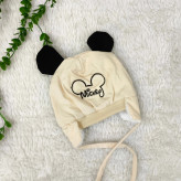 کلاه نوزادی میکی موس پوم دار خزدار مناسب 3 ماه تا 1 سال | پاییز و زمستان