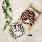 توربان نوزاد دخترانه طرح پلنگی کبریتی | مناسب 2 ماه تا 2 سال