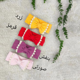هدبند نوزادی دخترانه پاپیونی کبریتی طرح دار مناسب تا 3 سال