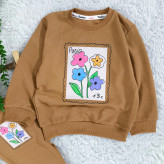 بلوز شلوار دخترانه طرح گل پاریس جنس پنبه نرم و لطیف مناسب 2 تا 4 سال