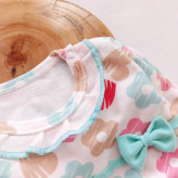 بلوز شلوار نوزادی طرح شکوفه و قلب | لباس راحتی دخترانه پنبه ای