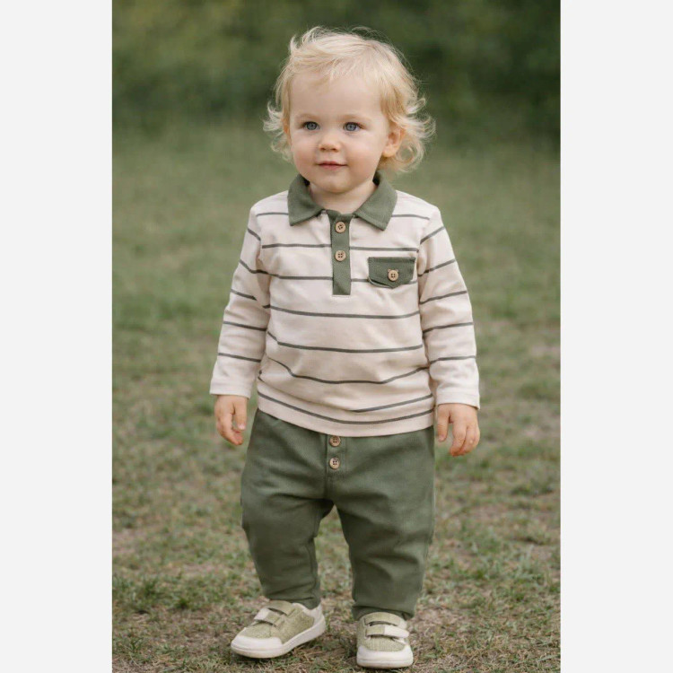 بلوز شلوار پسرانه طرح دار نخی و کتان مناسب نوزاد تا سه سال