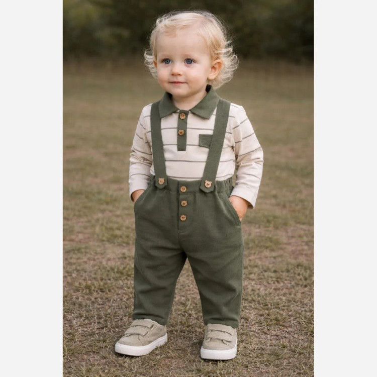 بلوز شلوار پسرانه طرح دار نخی و کتان مناسب نوزاد تا سه سال