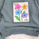 بلوز شلوار دخترانه طرح گل پاریس جنس پنبه نرم و لطیف مناسب 2 تا 4 سال