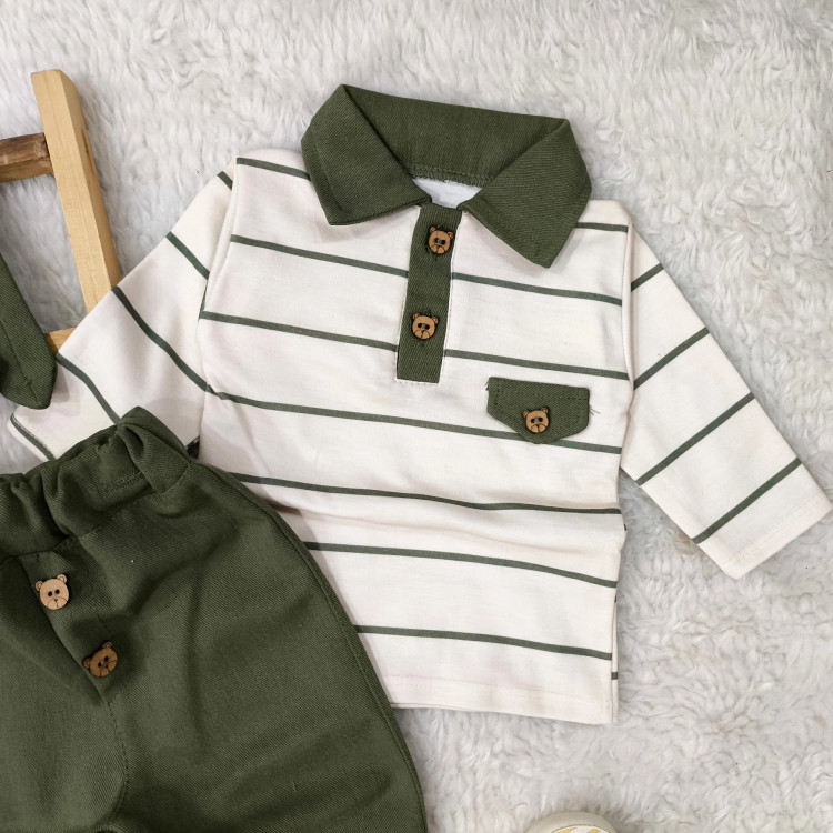 بلوز شلوار پسرانه طرح دار نخی و کتان مناسب نوزاد تا سه سال