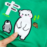 بلوز پسرانه طرح خرس و پنگوئن | دورس پنبه گلدوزی شده | مناسب 1 تا 3 سال