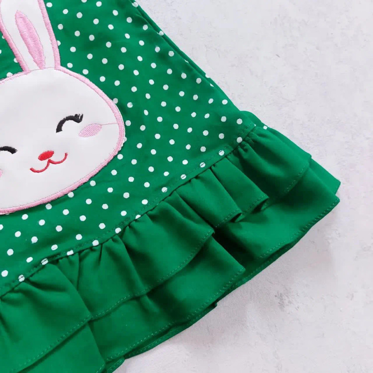 سارافون و شورت دخترانه طرح خرگوش | لباس تابستانی نخی خنک | مناسب 1 تا 3 سال