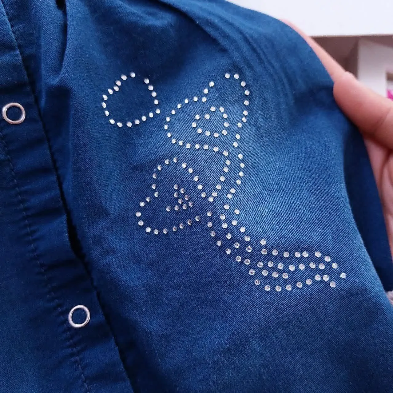 رامپر جین نوزادی دخترانه قلب نگینی