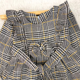 پیراهن کشمیر چهارخانه دخترانه پاپیونی مناسب 1 تا 4 سال