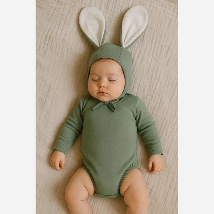 بادی و کلاه خرگوشی کبریتی نوزاد دختر و پسر | 3 تا 12 ماه