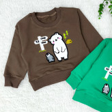 بلوز پسرانه طرح خرس و پنگوئن | دورس پنبه گلدوزی شده | مناسب 1 تا 3 سال