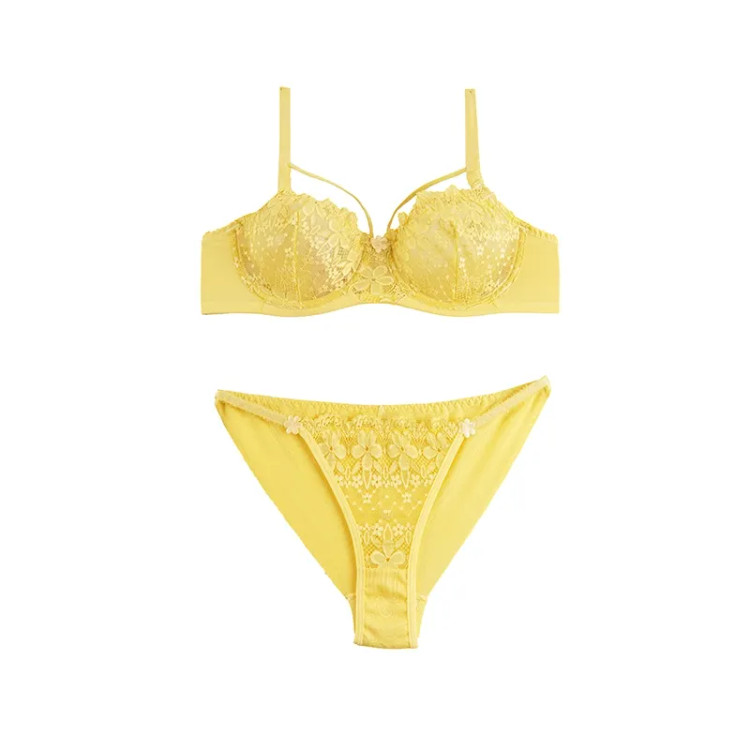 ست لباس زیر زنانه فنردار دانتل و تور هارنس دار مدل اسلیپ