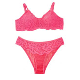 ست لباس زیر زنانه گیپور فنردار کاپ B | ست شورت و سوتین طرح دار شیک