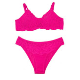 ست لباس زیر زنانه گیپور فنردار کاپ B | ست شورت و سوتین طرح دار شیک