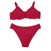 ست لباس زیر زنانه گیپور فنردار کاپ B | ست شورت و سوتین طرح دار شیک