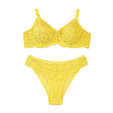 ست لباس زیر زنانه گیپور فنردار کاپ B | ست شورت و سوتین طرح دار شیک