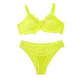 ست لباس زیر زنانه گیپور فنردار کاپ B | ست شورت و سوتین طرح دار شیک