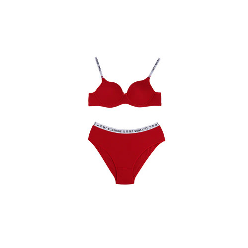 ست لباس زیر زنانه کبریتی فنردار کاپ B طرح اسلیپ نیم جک