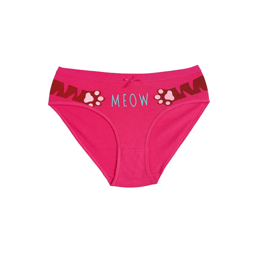 شورت اسلیپ نخی زنانه طرح Meow صورتی سایز XL و 2XL