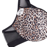 ست لباس زیر زنانه طرح پلنگی، فنردار، جک دار، کاپ B، تور و میکروفایبر