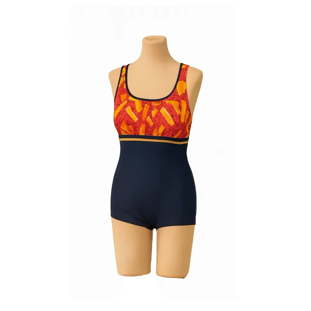 مایو زنانه کاپ دار طرح دار اسلیپ سایز XL جنس استرج با پد متحرک