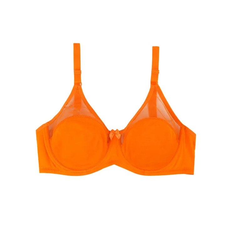 سوتین زنانه فنردار کاپ B نخی طرح دار با بند قابل تنظیم