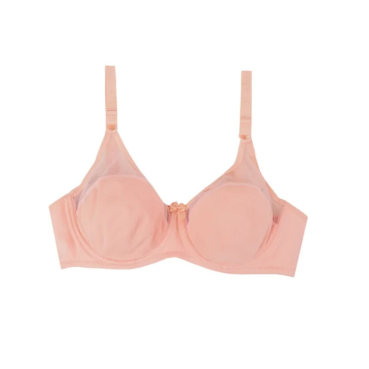 سوتین زنانه فنردار کاپ B نخی طرح دار با بند قابل تنظیم