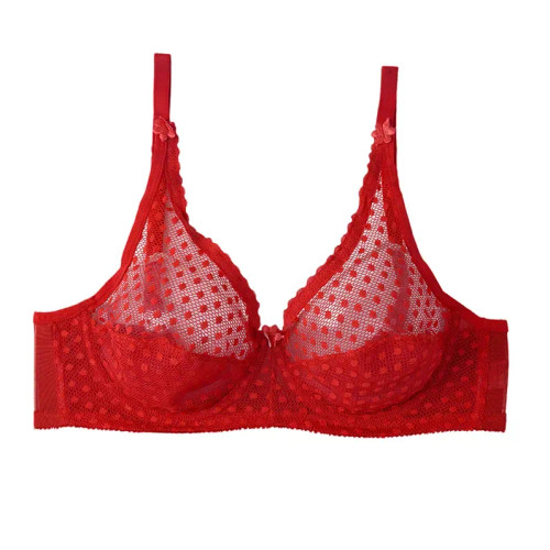 سوتین فنردار تور طرح خالدار زنانه | بند قابل تنظیم | سایز 75 تا 90