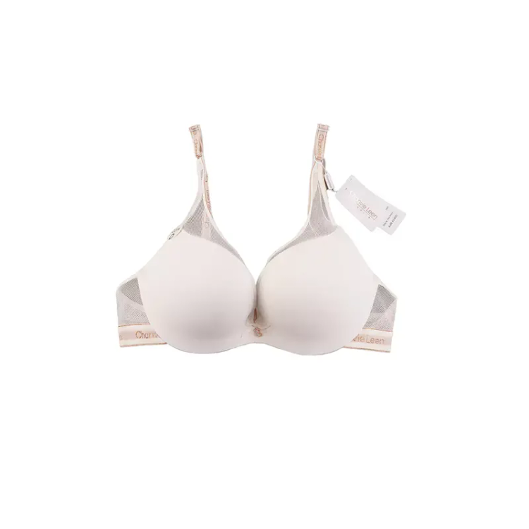 سوتین زنانه اسفنجی فنردار کاپ D نیم جک تور و میکروفایبر