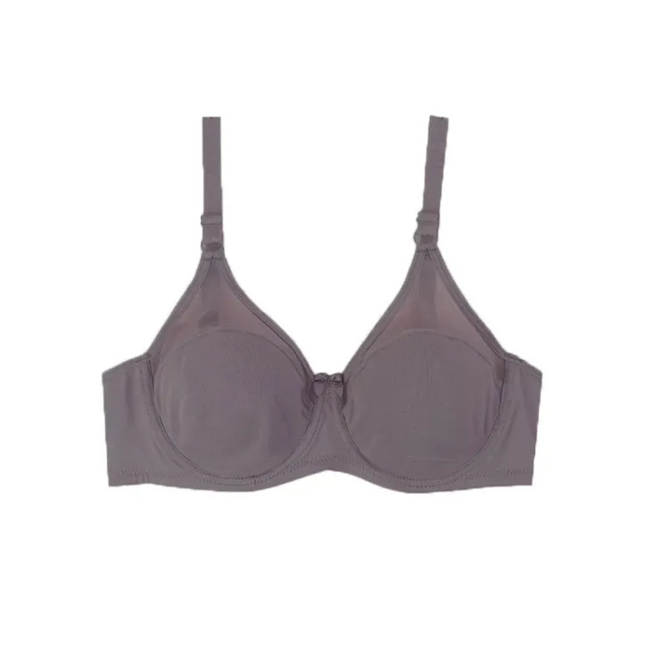 سوتین زنانه فنردار کاپ B نخی طرح دار با بند قابل تنظیم