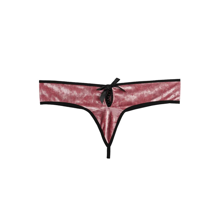 شورت لامبادا زنانه مخمل طرحدار با بند و پاپیون - فری سایز