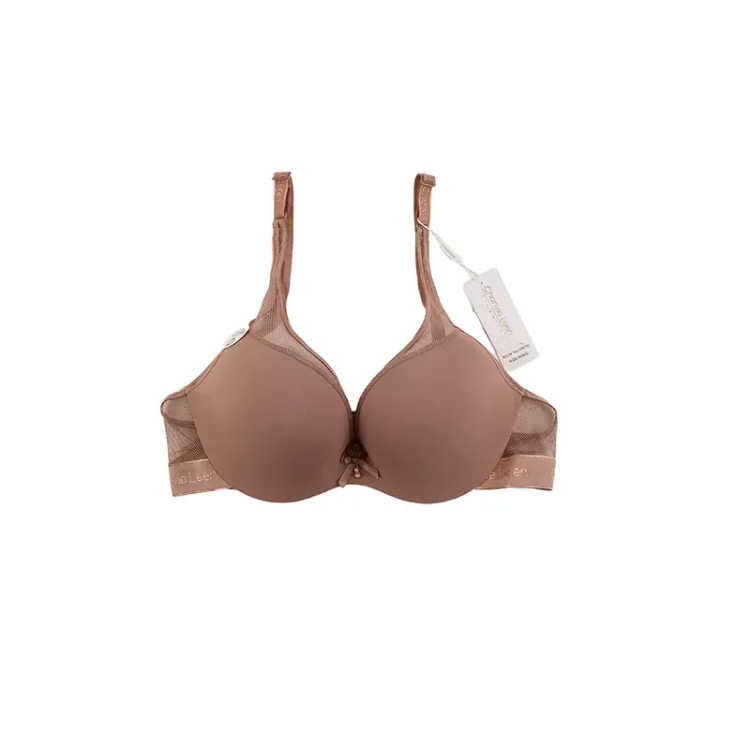 سوتین زنانه اسفنجی فنردار کاپ D نیم جک تور و میکروفایبر