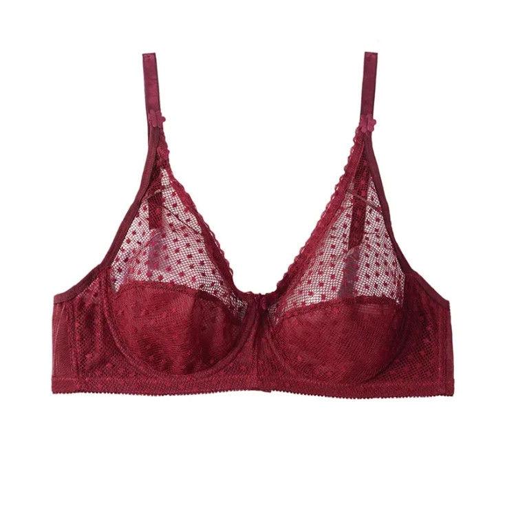 سوتین فنردار تور طرح خالدار زنانه | بند قابل تنظیم | سایز 75 تا 90