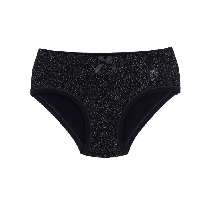 شورت اسلیپ نخ پنبه زنانه طرح دار با پاپیون - سایز 2XL