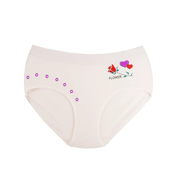 شورت اسلیپ نخی زنانه طرح گل و قلب سایز فری