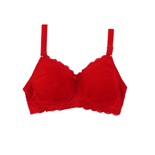 سوتین پرسی نخی دانتل دار بدون فنر کاپ B زنانه راحتی و پوشیده