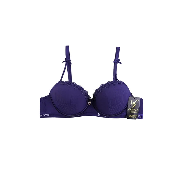 سوتین زنانه فنردار اسفنجی کاپ B طرح کبریتی و دانتل