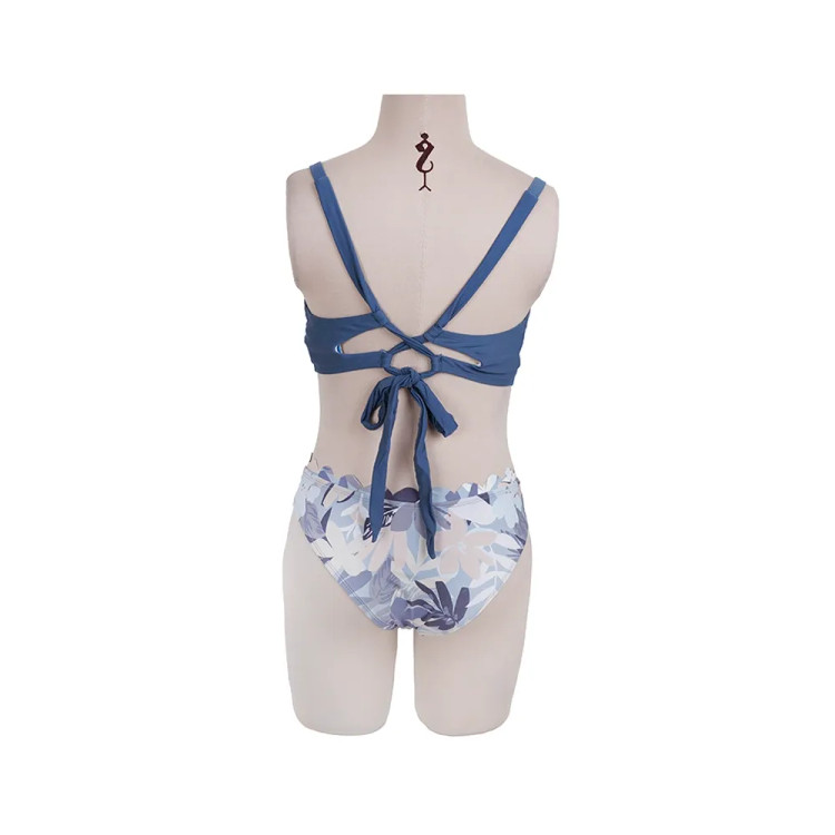 مایو زنانه دو تکه طرح دار کاپ دار بند قابل تنظیم سایز L