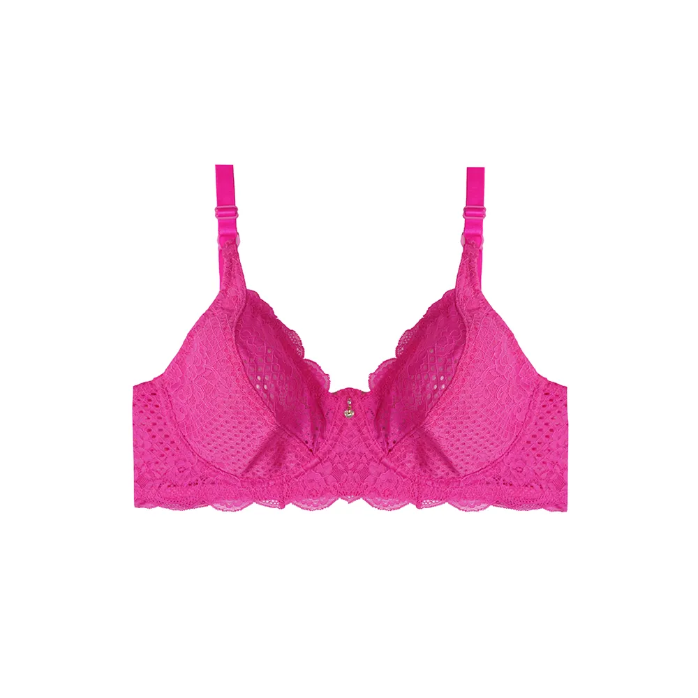 سوتین زنانه فنردار کاپ D طرح دانتل شیک