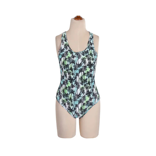 مایو زنانه یک تکه طرح دار استرج ضد کلر بند ضربدری کاپ دار