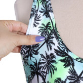 مایو زنانه یک تکه طرح دار استرج ضد کلر بند ضربدری کاپ دار