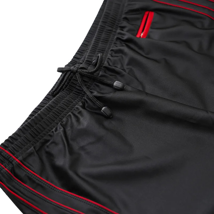 شورت ورزشی مردانه طرح دار مشکی با فاق بلند و کمر کشی فری سایز