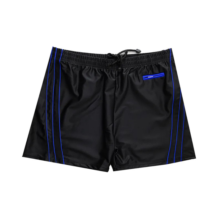 شورت ورزشی مردانه طرح دار مشکی با فاق بلند و کمر کشی فری سایز