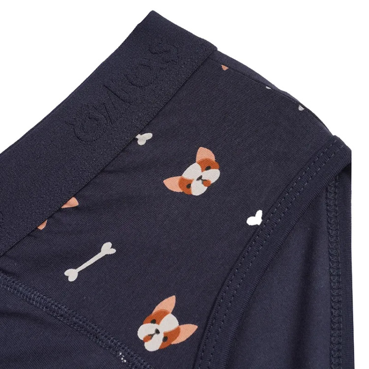 شورت نخی مردانه طرح سگ و استخوان مدل اسلیپ